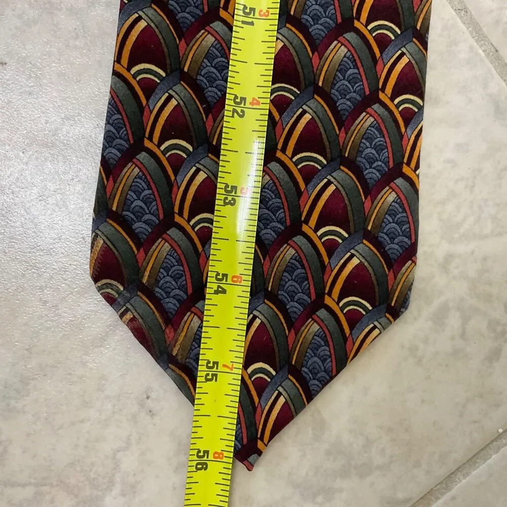 J. Garcia Stonehenge Ltd. 100% Silk Foulard tie Handmade USA 56”x3..5”